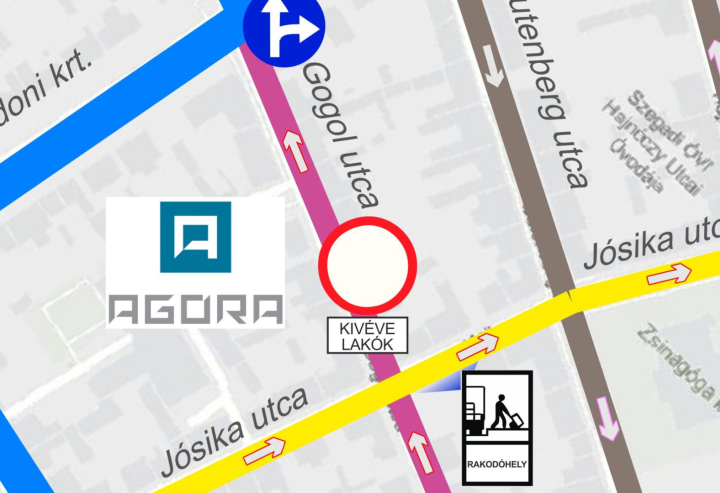 Gogol utcai bejárat lezárása