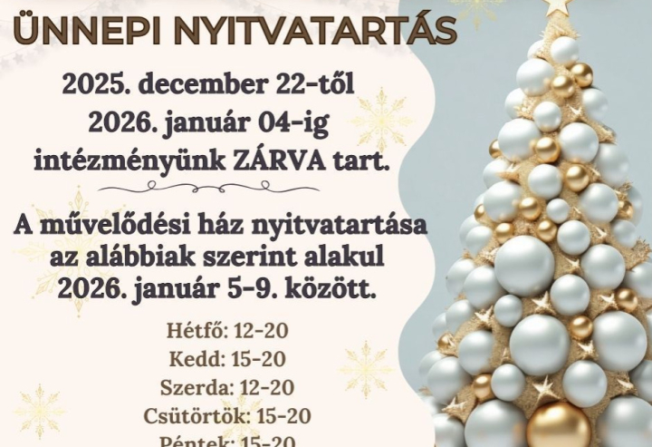 Ünnepi nyitvatartás