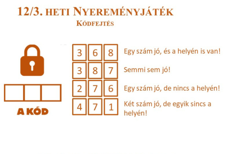 2026. 12/3. heti Nyereményjáték - Kódfejtés