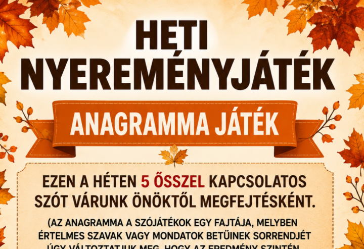 2026. 36. heti Nyereményjáték - Őszi témájú anagramma