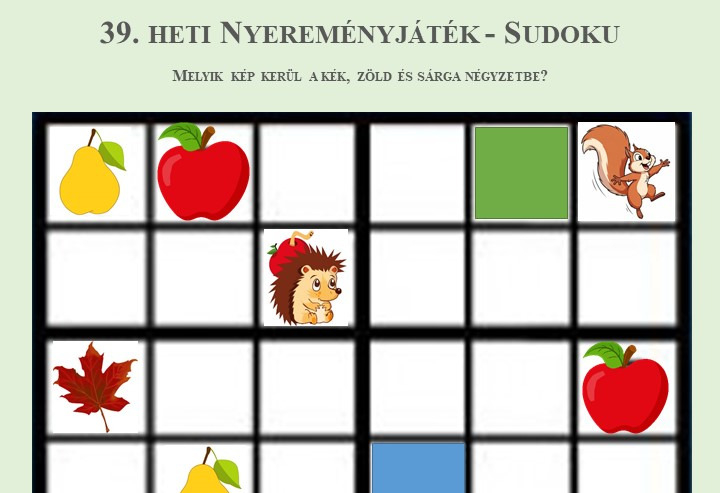2026. 39. heti Nyereményjáték - Őszi sudoku
