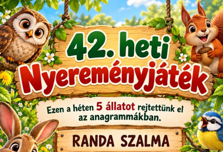 2026. 42. heti Nyereményjáték - Anagramma állatok