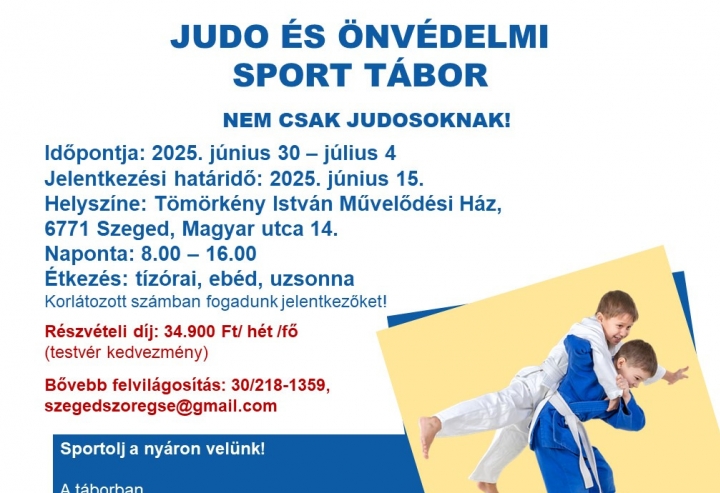 Judo és önvédelmi sport tábor - nem csak judosoknak!