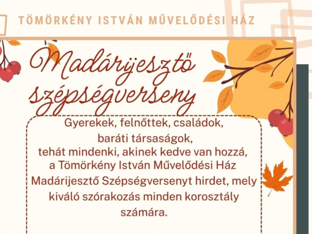Madárijesztő szépségverseny 2026.